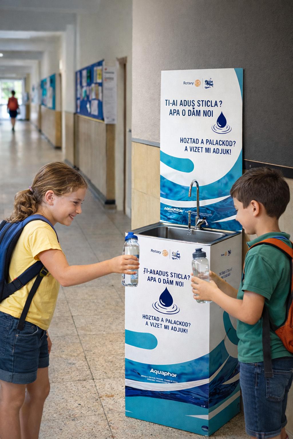 Programul Rotary pentru apă – Apă filtrată la îndemână, fără sticlă